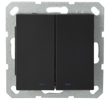 Jasmart G Черный матовый Выключатель 2-кл с подсветкой 10A 250V~