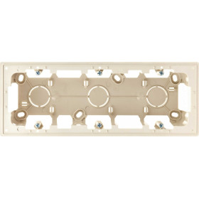 Simon 24 Слоновая кость Коробка монтажная для накладного монтажа на 3 модуля