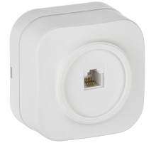 IEK GLORY Роз. телефонная RJ11 о/у РТ20-ХБм бел. м.