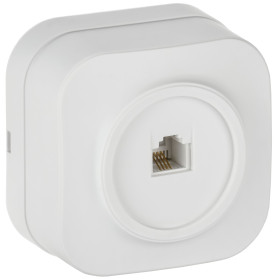 IEK GLORY Роз. телефонная RJ11 о/у РТ20-ХБм бел. м.