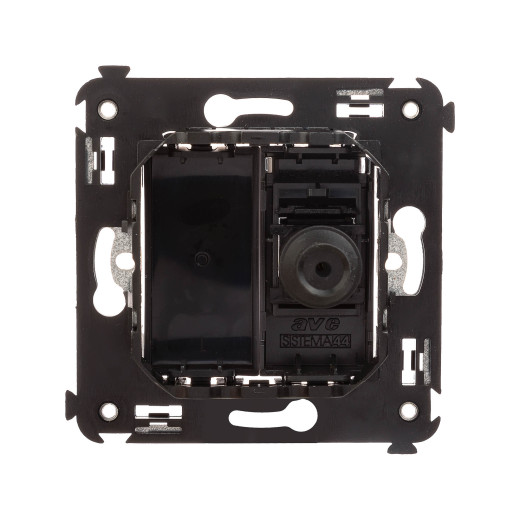 Розетка TV одиночная в стену, Avanti, черный матовый