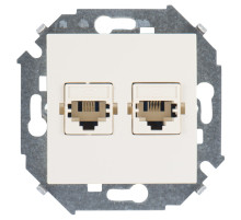 Simon 15 Бежевая Розетка ТЛФ 2-ая RJ11, винт.зажим