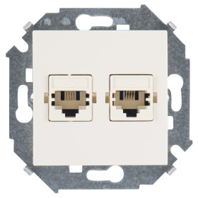 Simon 15 Бежевая Розетка ТЛФ 2-ая RJ11, винт.зажим