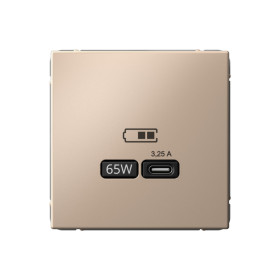 Systeme Electric ArtGallery Песочный USB Розетка тип-С 65Вт высокоскор.заряд. QC, PD, механизм