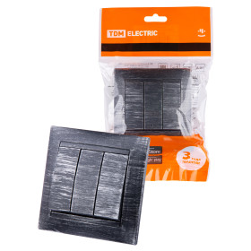 TDM Выключатель 3-х кл. 10А старинное серебро 