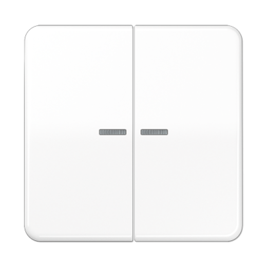 Клавиши ударопрочные для сдвоенногых выключателей с подсветкой, белые