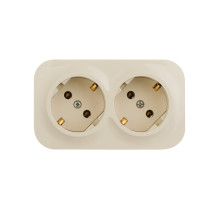 Legrand Quteo IP 20 Слоновая кость Розеточный блок с предварительным подключением 2 x 2К+З без шторок - 16 A - 250 В~.