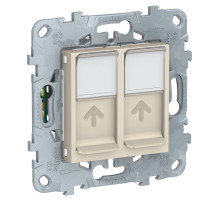 Schneider Electric Unica New Беж Розетка компьютерная, RJ45, двойная, кат. 5е UTP