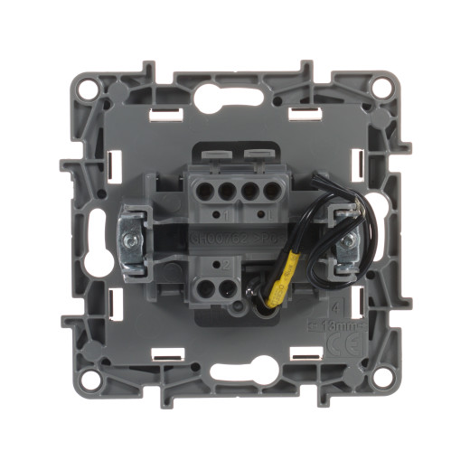 Выключатель одноклавишный с подсветкой/индикацией - Legrand Etika - 10А 250В безвинтовые зажимы - антрацит