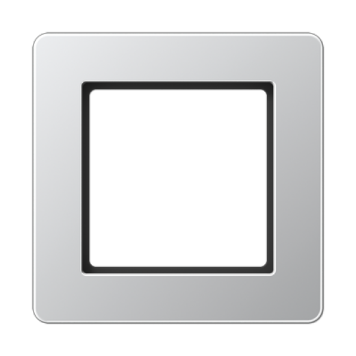 Рамка для вертикальной и горизонтальной установки, 1 пост, термопласт, алюминий, A FLOW