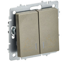 IEK BRITE Выключ. 2-кл. с инд. отел. 10А ВС10-2-9-БрШ шамп.