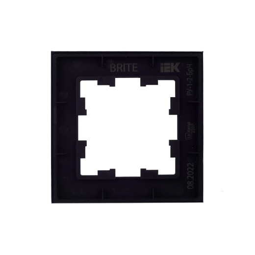 BRITE Рамка 1-мест. РУ-1-2-БрЧ стекло черн. IEK