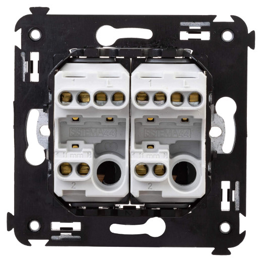 Переключатель двухклавишный в стену, Avanti, ванильная дымка