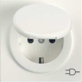 Gira S-Color Белый Розетка с/з с крышкой