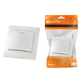 TDM Выключатель 1 кл. с подсветкой 10А белый 