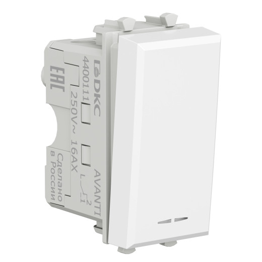 Переключатель модульный, Avanti, белое облако, 1 модуль