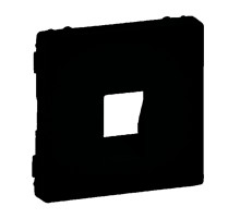 Legrand Valena LIFE Black. Лицевая панель для аудиорозетки с пружинными зажимами одиночной. Антрацит..