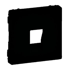 Legrand Valena LIFE Black. Лицевая панель для аудиорозетки с пружинными зажимами одиночной. Антрацит..