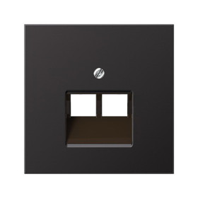 JUNG EcoProfi Черный матовый Накладка 2-ой ТЛФ/комп розетки