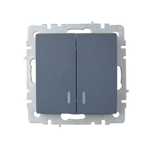 BRITE Выключ. 2-кл. с инд. 10А ВС10-2-1-БрМ мар. IEK