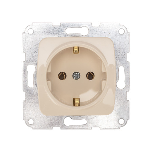 DEA Розетка 1-ая керамика с/з с/у 16А меx. Беж KRANZ