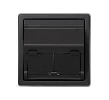 Simon 73 loft Графит Накладка 2-й тлф/комп розетки (для 2-х коннекторов RJ45)