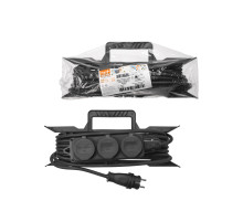 TDM Удлинитель-шнур силовой на рамке, каучук, КГ, IP44, 3 гнезда с/з, 4000 Вт, 20 м Народный У1-33264