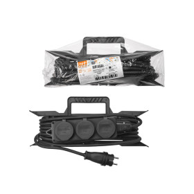 TDM Удлинитель-шнур силовой на рамке, каучук, КГ, IP44, 3 гнезда с/з, 4000 Вт, 20 м Народный У1-33264