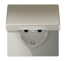 JUNG SCHUKO®-розетка 16 A / 250 B ~ с крышкой, нержавеющая сталь