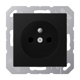 JUNG Розетка SCHUKO® 16A 250V с защитой от детей франко-бельгийский стандарт термопласт черный матовый