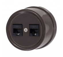 BIRONI Лизетта Пластик Коричневый Розетка 2-ая RJ45