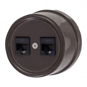 BIRONI Лизетта Пластик Коричневый Розетка 2-ая RJ45