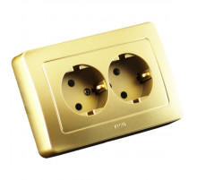 Hegel Мастер внутр Золото РС16-351-07 Розетка с/з двойная