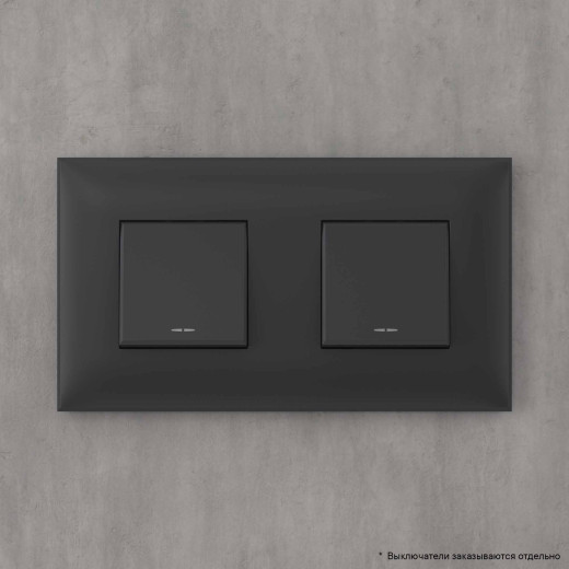 Рамка 2 поста (4 мод.), Avanti, черный матовый