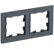 IEK BRITE BASE Графит Рамка 2-м РУ-2-БрГ