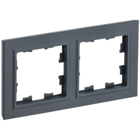 IEK BRITE BASE Графит Рамка 2-м РУ-2-БрГ