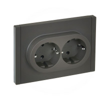 IEK FORTE&PIANO Серый Розетка 2-я с/з со шт безвинтовое крепление 16А FP323