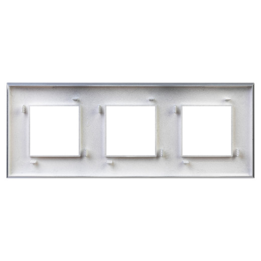 Рамка 3 поста (6 мод.), Avanti, закаленная сталь