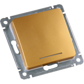 Hegel Мастер внутр Золото ВС10-412-07 Выключатель 1-клавишный, с индикацией, механизм