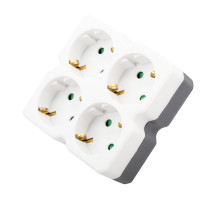 REXANT Четверник электрический , 16 А, с заземлением, белый.