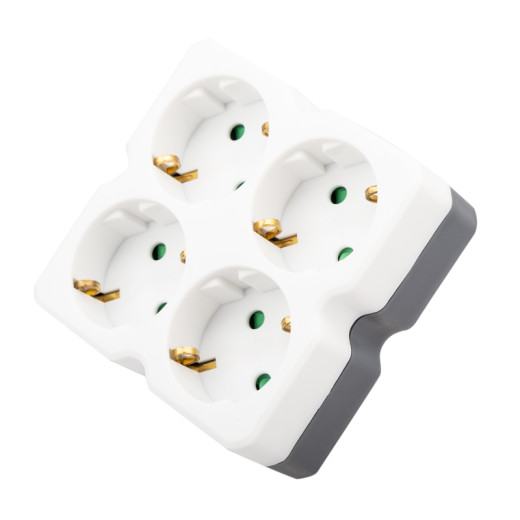 Четверник электрический 16А с/з белый REXANT