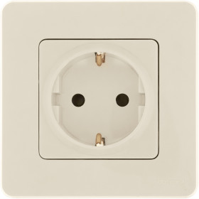 Legrand/Daccord INSPIRIA Слоновая кость Розетка 2К+З со шторками - немецкий стандарт - 16 А - 250 В.
