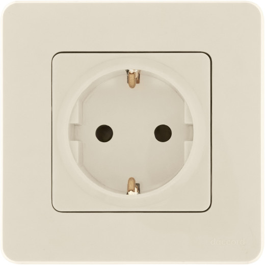 Розетка с заземлением - Legrand/Daccord Inspiria - со шторками 16А 250В винтовые зажимы - слоновая кость