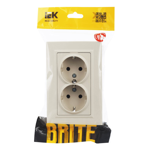 BRITE Роз. 2-я с з/к/ш 16А в сб. РСш12-3-БрКр беж. IEK