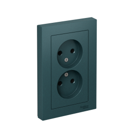 Systeme Electric AtlasDesign Изумруд Розетка б/з двойная, 16А, в сборе