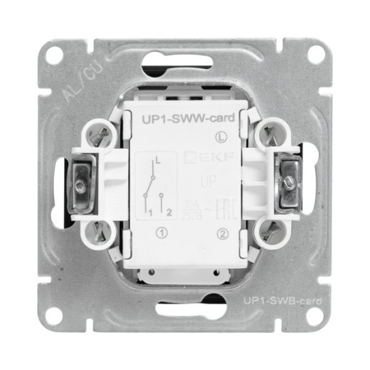 Механизм выключателя, карточный, с подсветкой, чёрный Эпика EKF