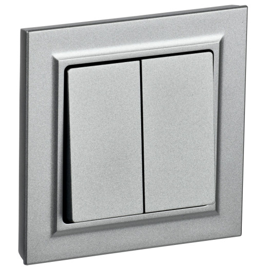 BRITE Выключ. 2-кл. 10А в сб. ВСР10-2-0-БрА алюм. IEK