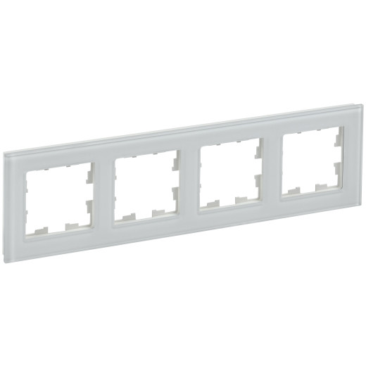 BRITE Рамка 4-мест. РУ-4-2-БрБ стекло бел. IEK