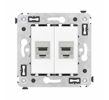 DKC Avanti Компьютерная розетка RJ-45 без шторки в стену, кат.6A двойная  экранированная, 