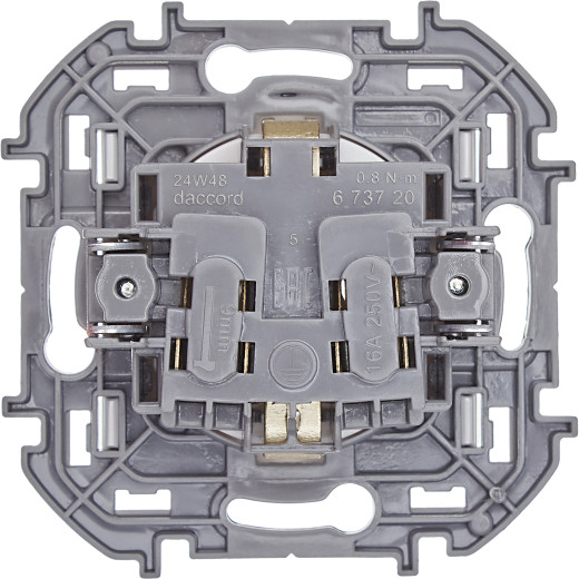 Розетка с заземлением - Legrand/Daccord Inspiria - без шторок 16А 250В винтовые зажимы - белый